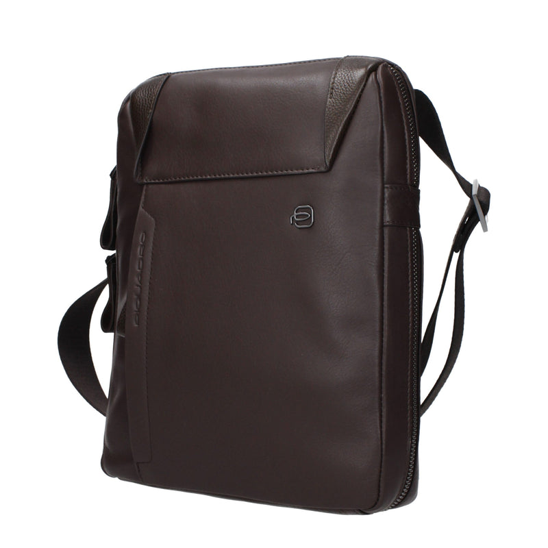 Piquadro Brown Leather Crossbody Bag - OUTCA306S94TM