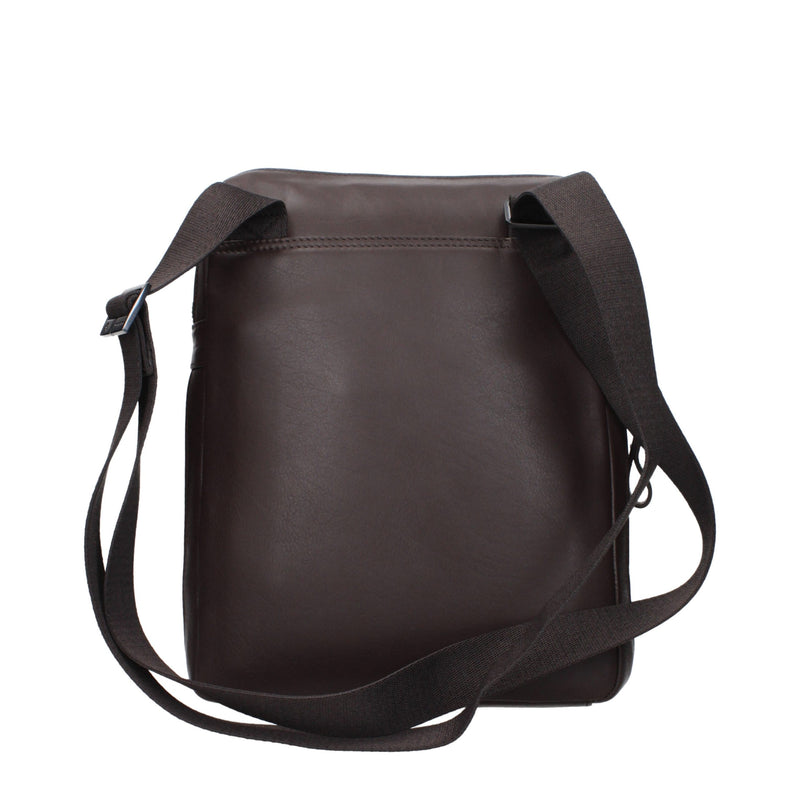 Piquadro Brown Leather Crossbody Bag - OUTCA306S94TM