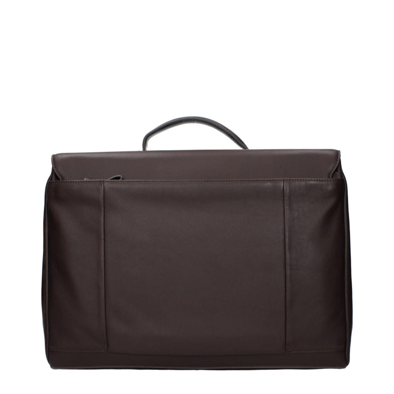Piquadro Brown Leather Business and Laptop Bag