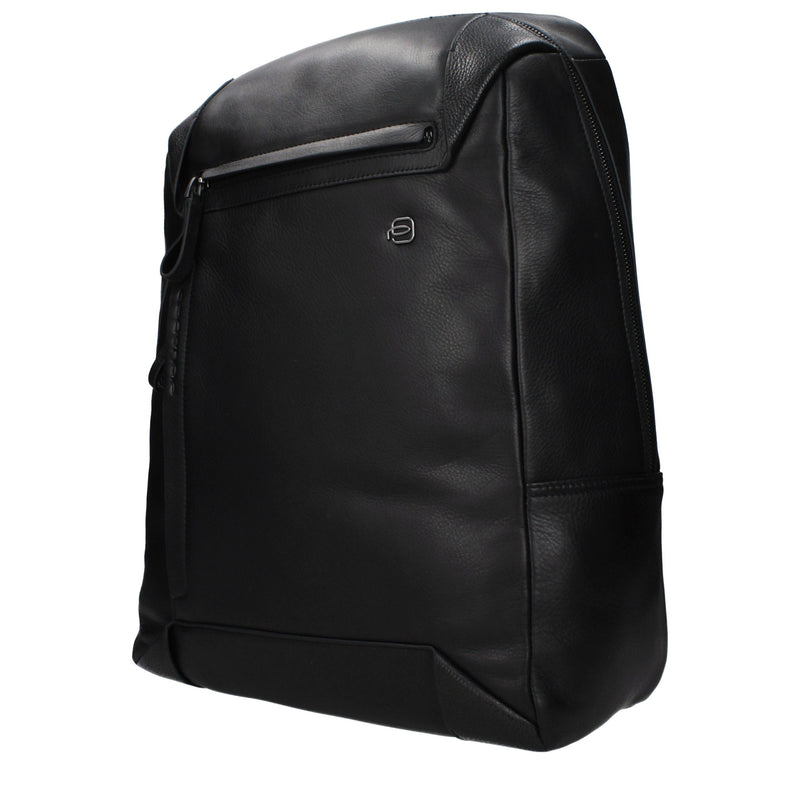 Piquadro Black Leather Backpack - Stylish & Functional