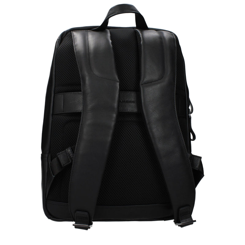 Piquadro Black Leather Backpack - Stylish & Functional