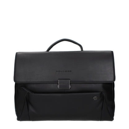 Piquadro Zwarte Leren Business- en Laptoptas