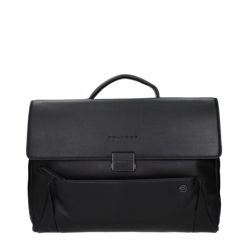 Piquadro Sac en Cuir Noir pour Professionnels et Ordinateurs