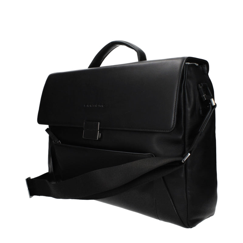 Piquadro Sac en Cuir Noir pour Professionnels et Ordinateurs