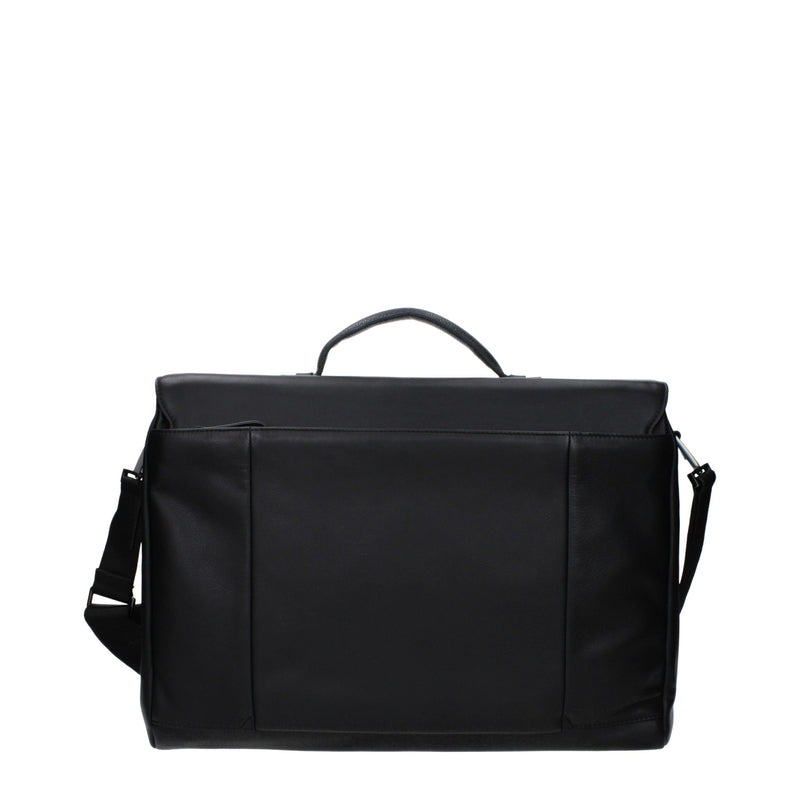Piquadro Sac en Cuir Noir pour Professionnels et Ordinateurs