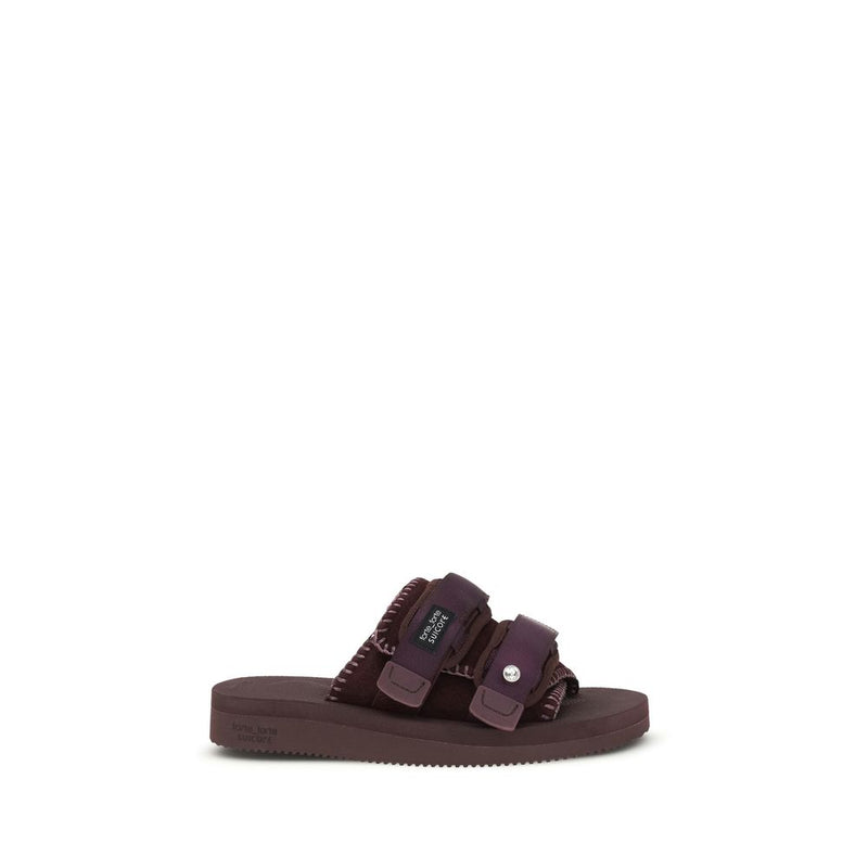 Forte_Forte Purple Polyester Strap-On Sandals for Women