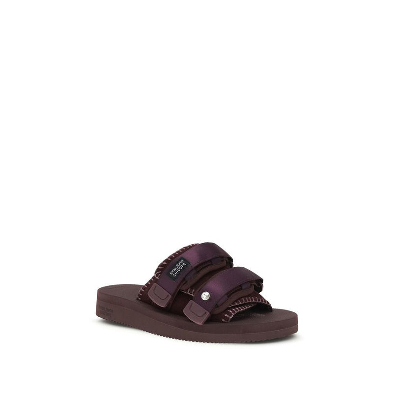 Forte_Forte Purple Polyester Strap-On Sandals for Women