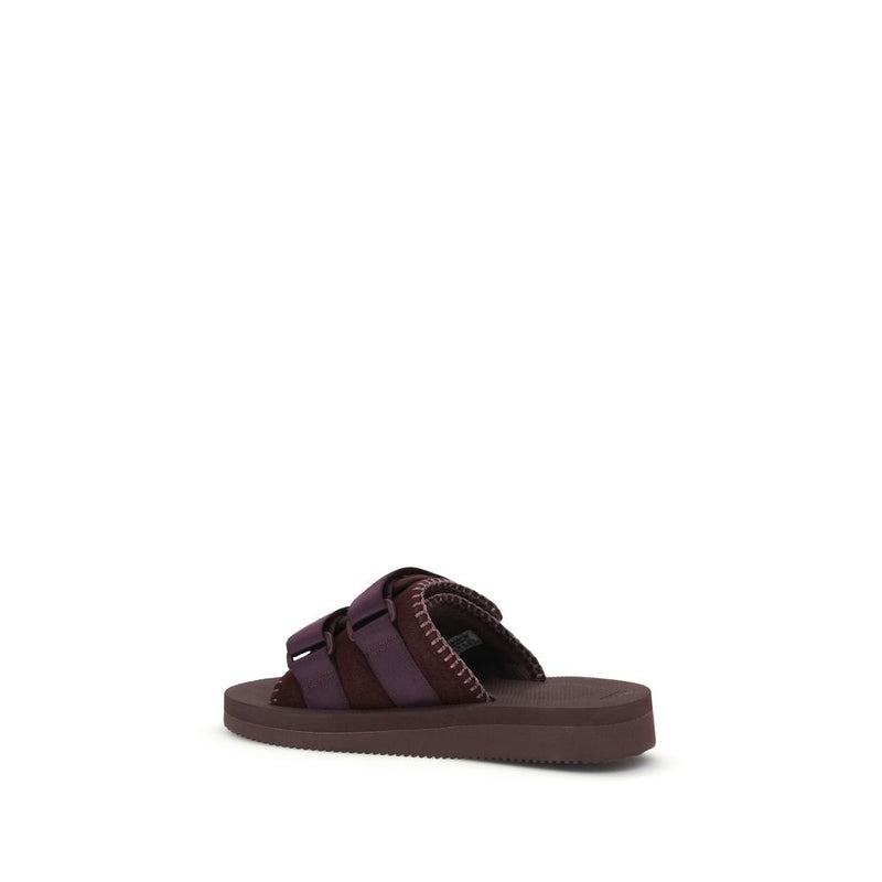 Forte_Forte Purple Polyester Strap-On Sandals for Women