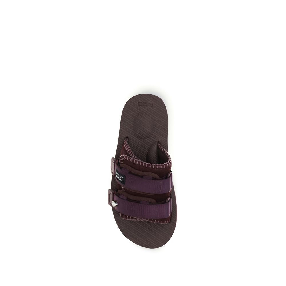 Forte_Forte Purple Polyester Strap-On Sandals for Women