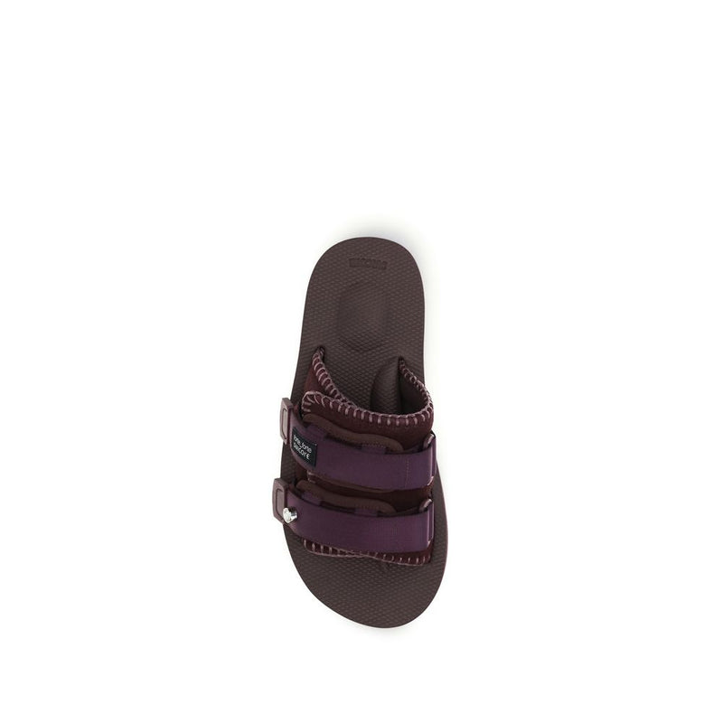 Forte_Forte Purple Polyester Strap-On Sandals for Women