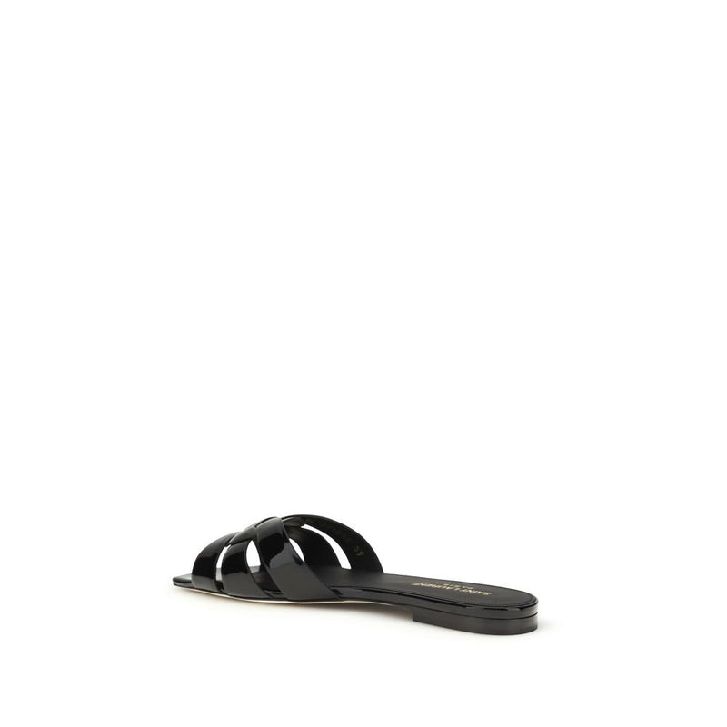 Saint Laurent Black Calf Leather Bos Taurus Ballet Flats