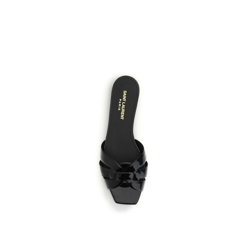 Saint Laurent Black Calf Leather Bos Taurus Ballet Flats