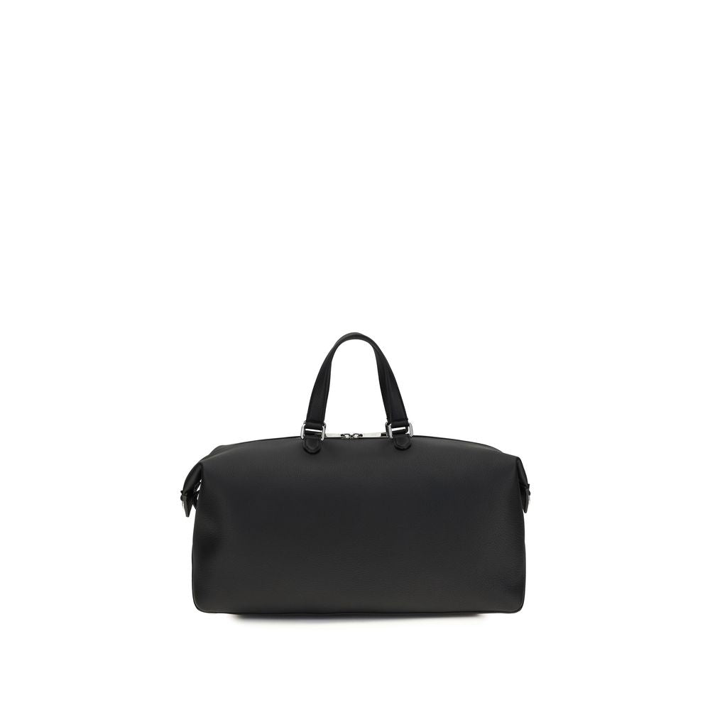 Fendi Sac de voyage en cuir de veau noir Bos Taurus