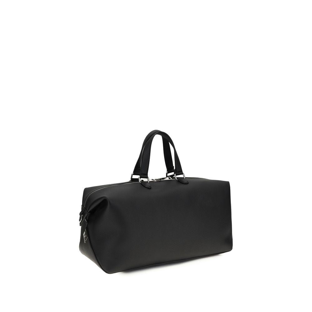 Fendi Sac de voyage en cuir de veau noir Bos Taurus