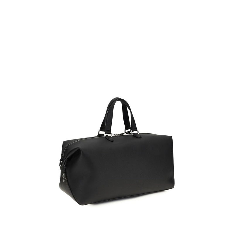 Fendi Sac de voyage en cuir de veau noir Bos Taurus