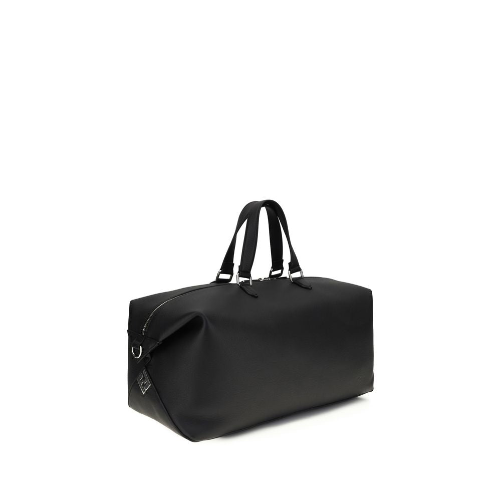 Fendi Sac de voyage en cuir de veau noir Bos Taurus