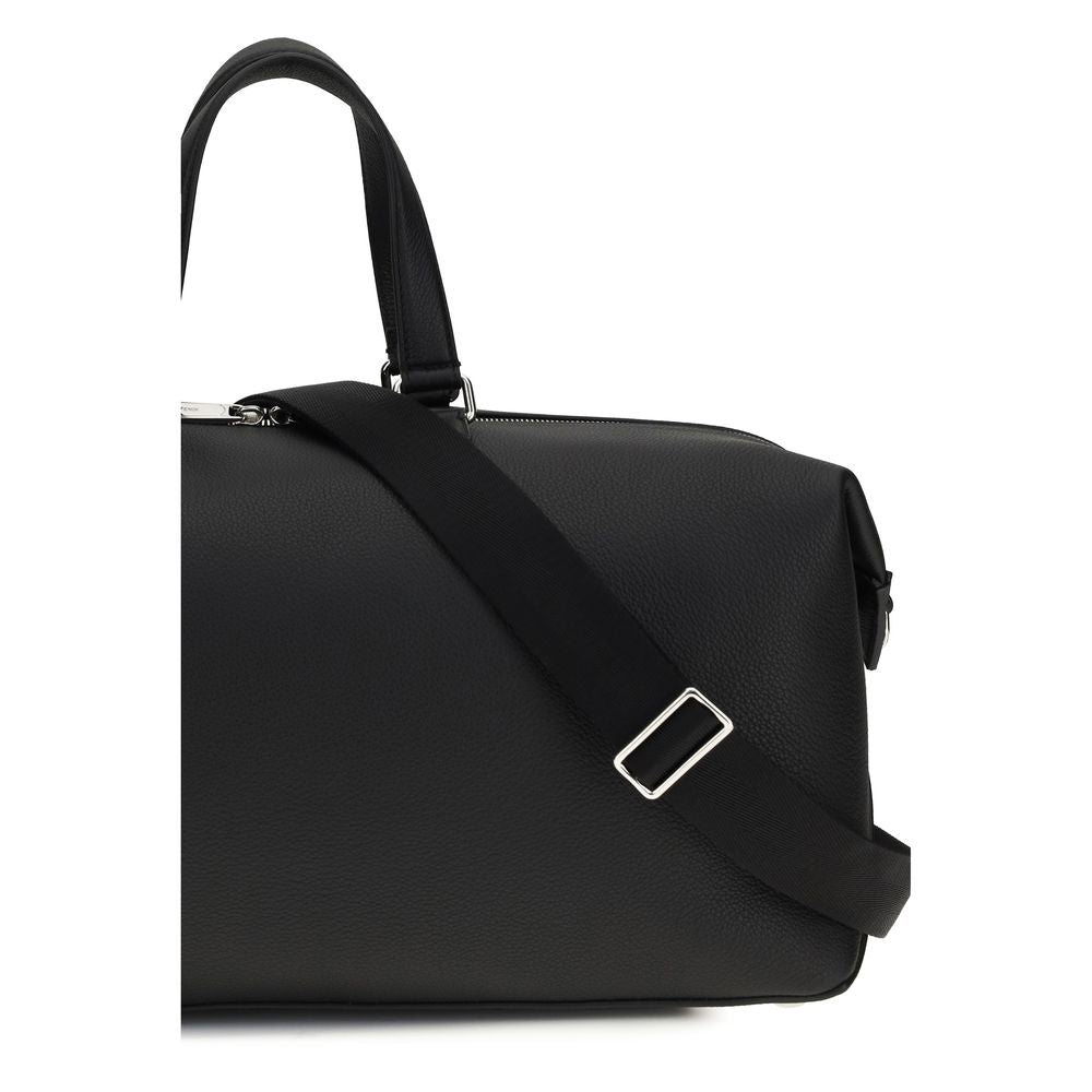 Fendi Sac de voyage en cuir de veau noir Bos Taurus