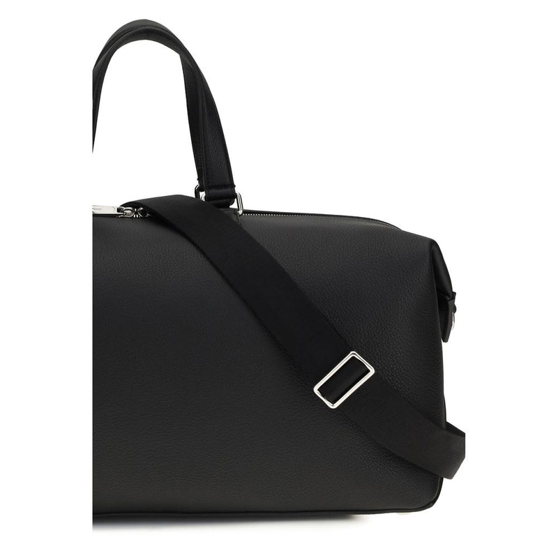 Fendi Sac de voyage en cuir de veau noir Bos Taurus