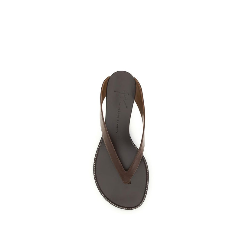Sandales à plateforme Giuseppe Zanotti en cuir de veau marron Bos Taurus