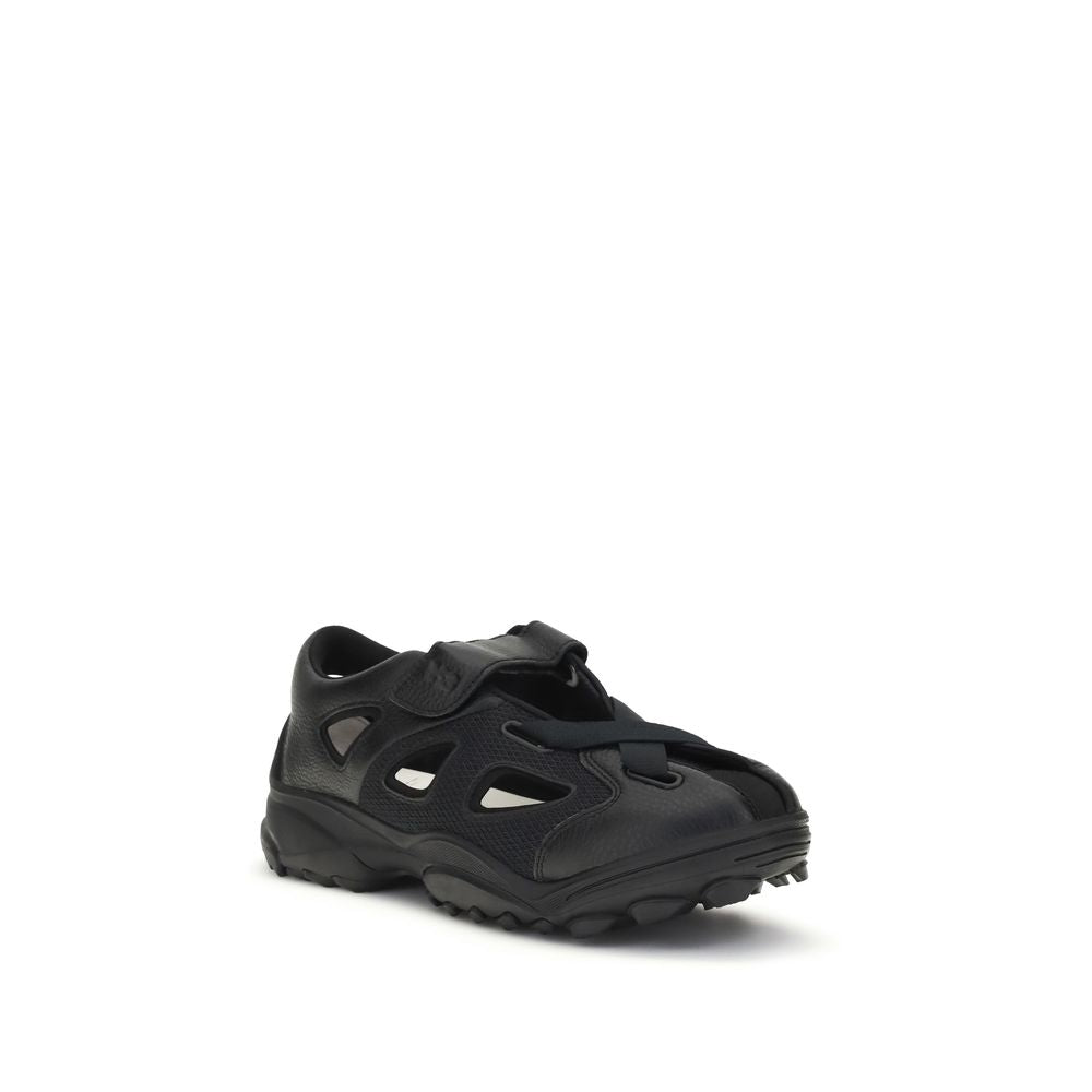 Y-3 Black Calf Leather Bos Taurus Sandals