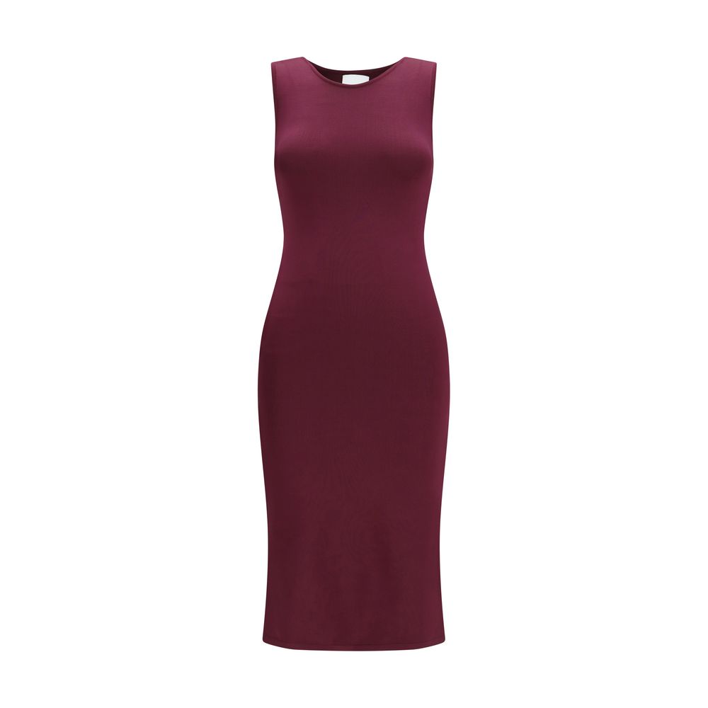 SA SU PHI Purple Silk Long Dress - Elegant Sleeveless Design