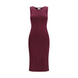 SA SU PHI Purple Silk Long Dress - Elegant Sleeveless Design