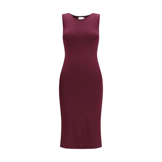 SA SU PHI Purple Silk Long Dress - Elegant Sleeveless Design