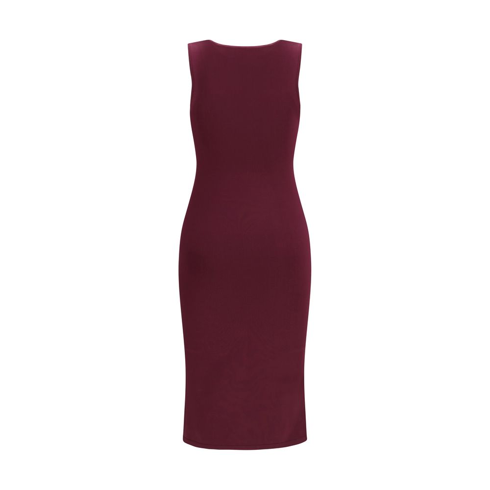 SA SU PHI Purple Silk Long Dress - Elegant Sleeveless Design