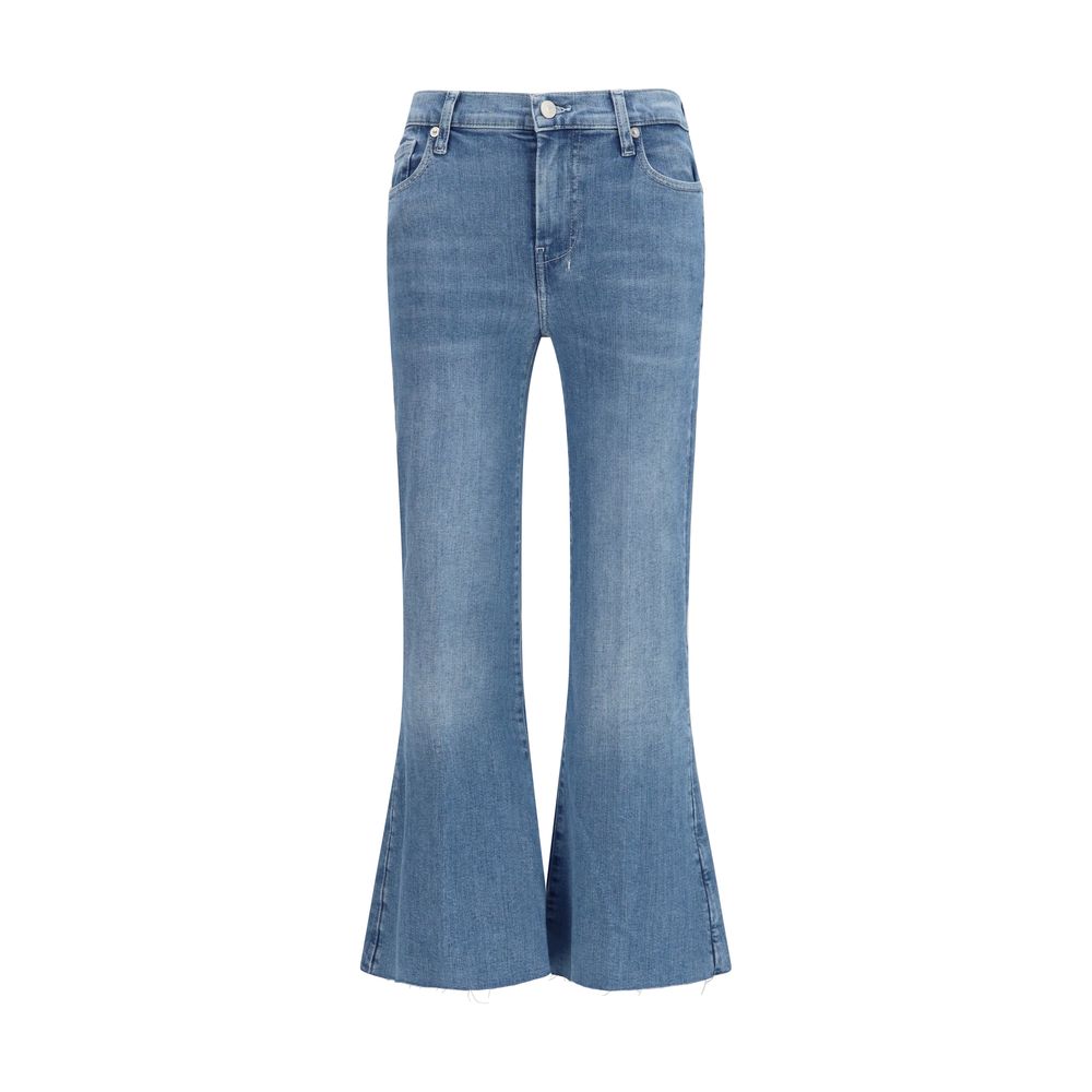 7FOR Blue Cotton Flared Jeans - Modern Denim Style