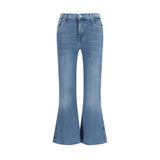 7FOR Blue Cotton Flared Jeans - Modern Denim Style