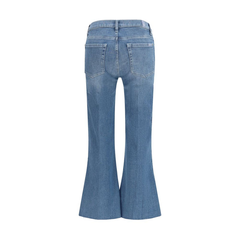7FOR Blue Cotton Flared Jeans - Modern Denim Style