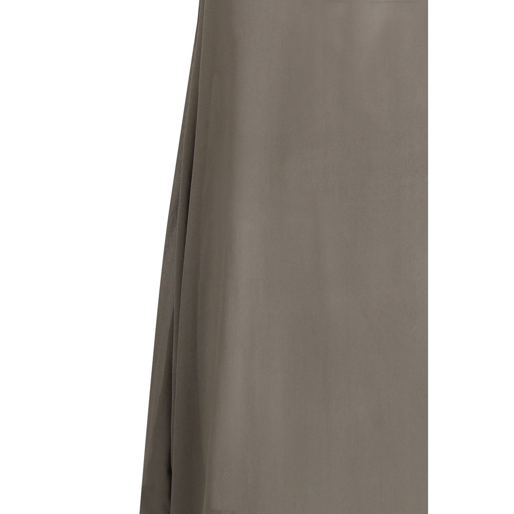 Rick Owens Haltar Gray Silk Georgette Casual Dress