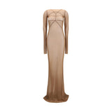 Rick Owens Brown Polyamide Long Sleeve Casual Dress