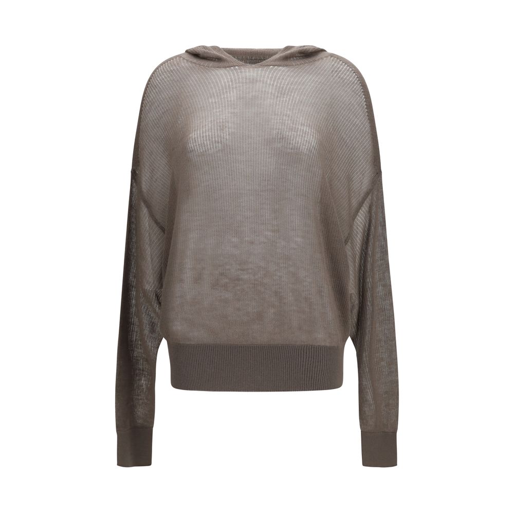 Rick Owens Gray Cashmere Hoodie - SS26