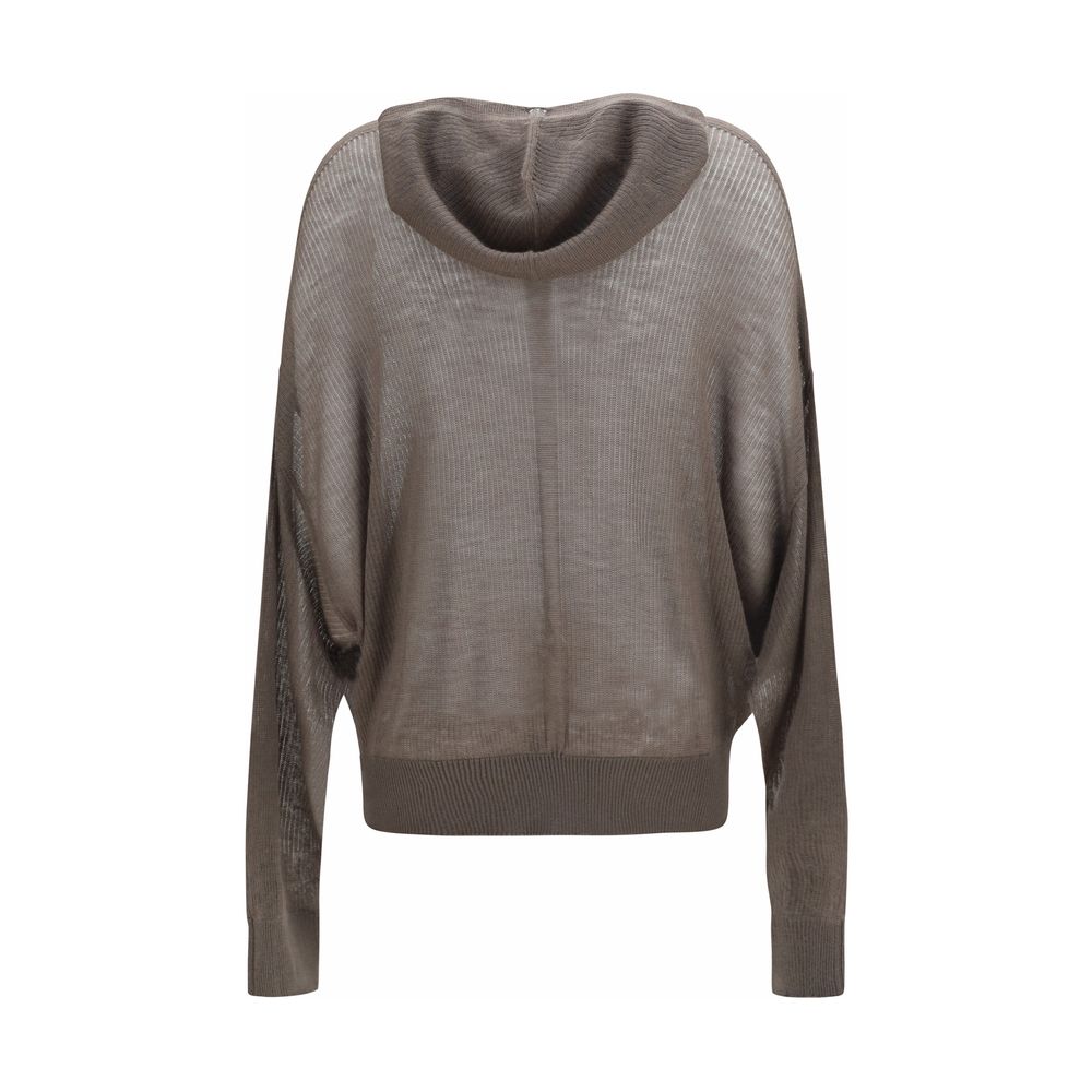 Rick Owens Gray Cashmere Hoodie - SS26