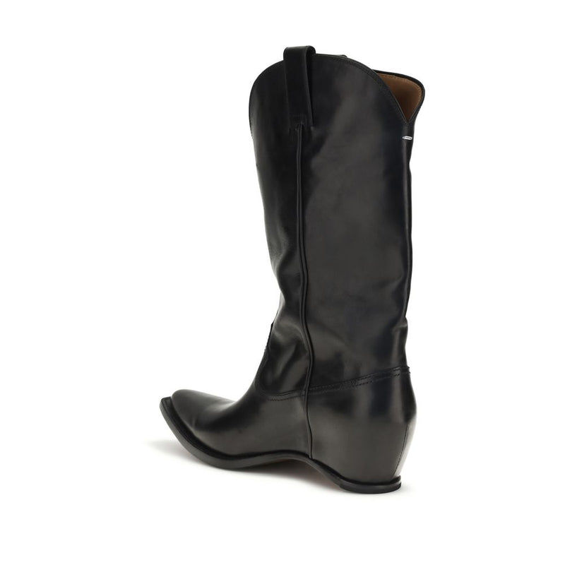 Bottes Maison Margiela en cuir de veau noir Bos Taurus