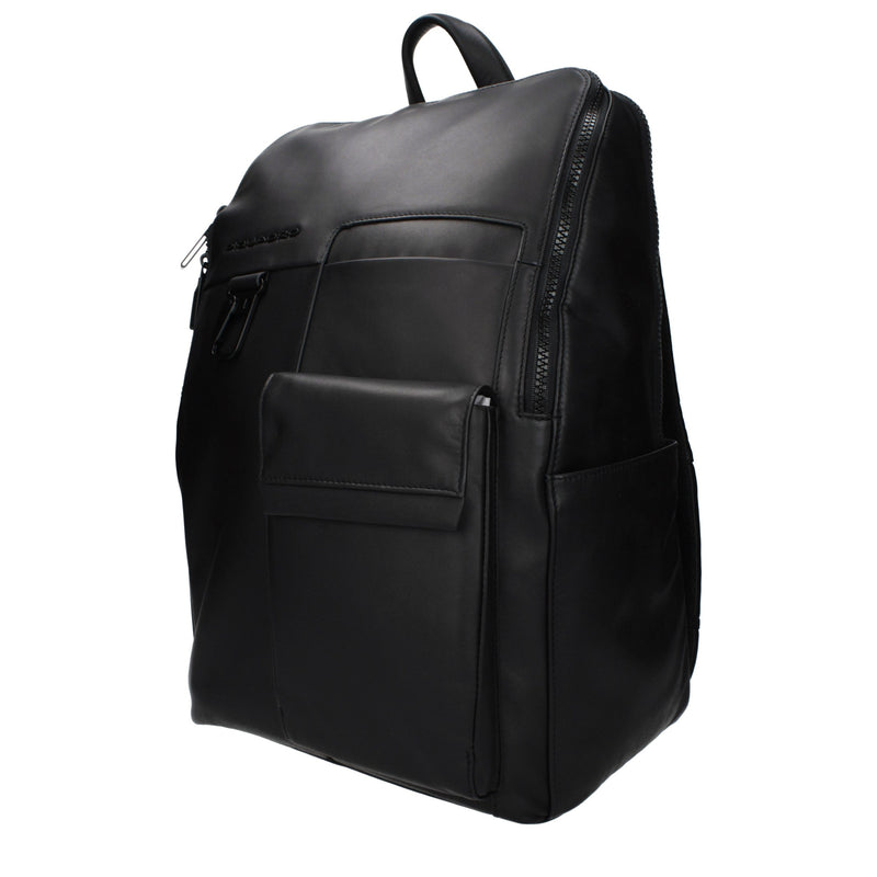 Piquadro Black Leather Backpack - CA5988S123N