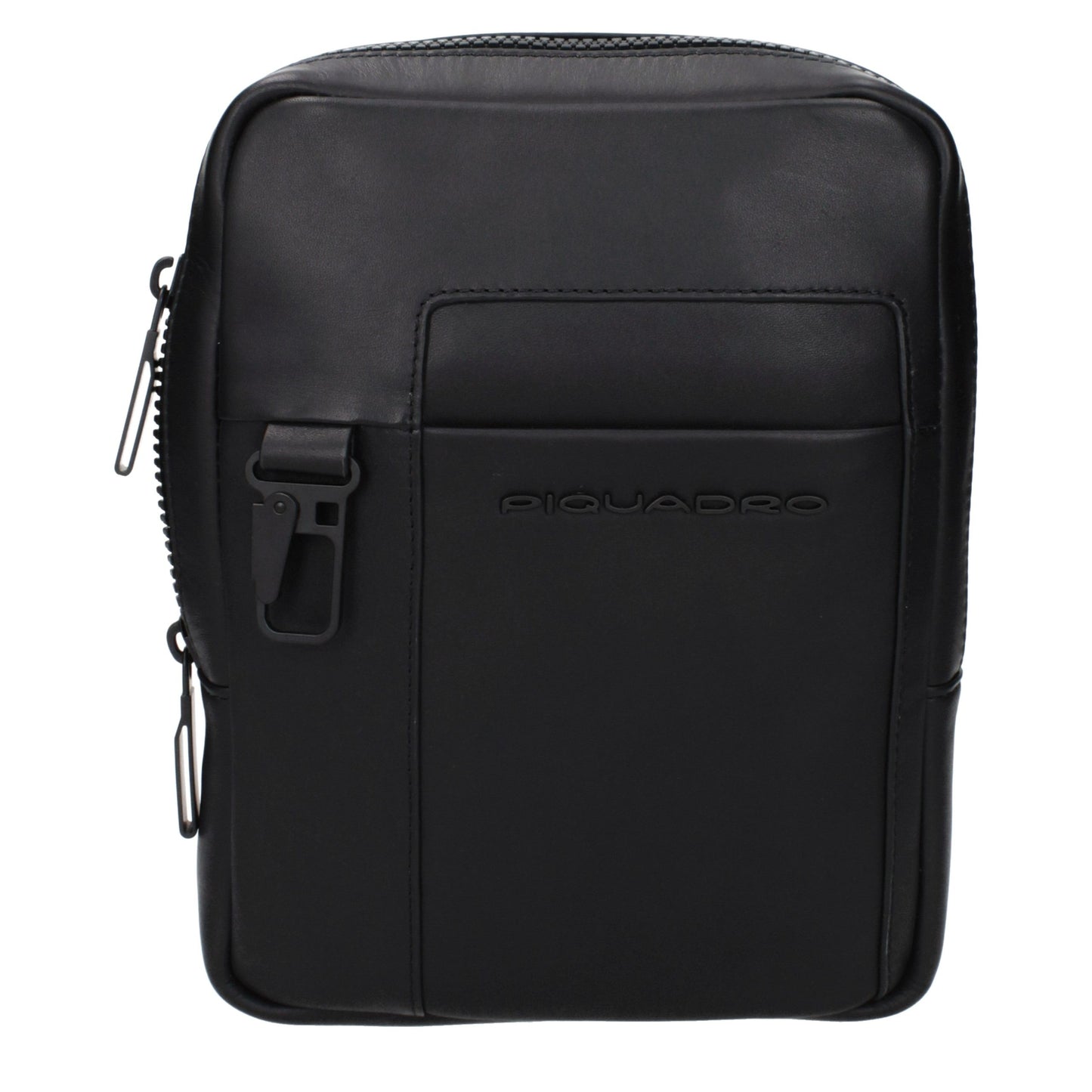 Piquadro zwarte leren crossbodytas
