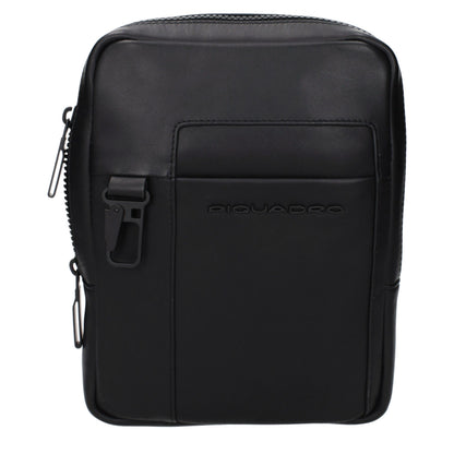 Piquadro zwarte leren crossbodytas