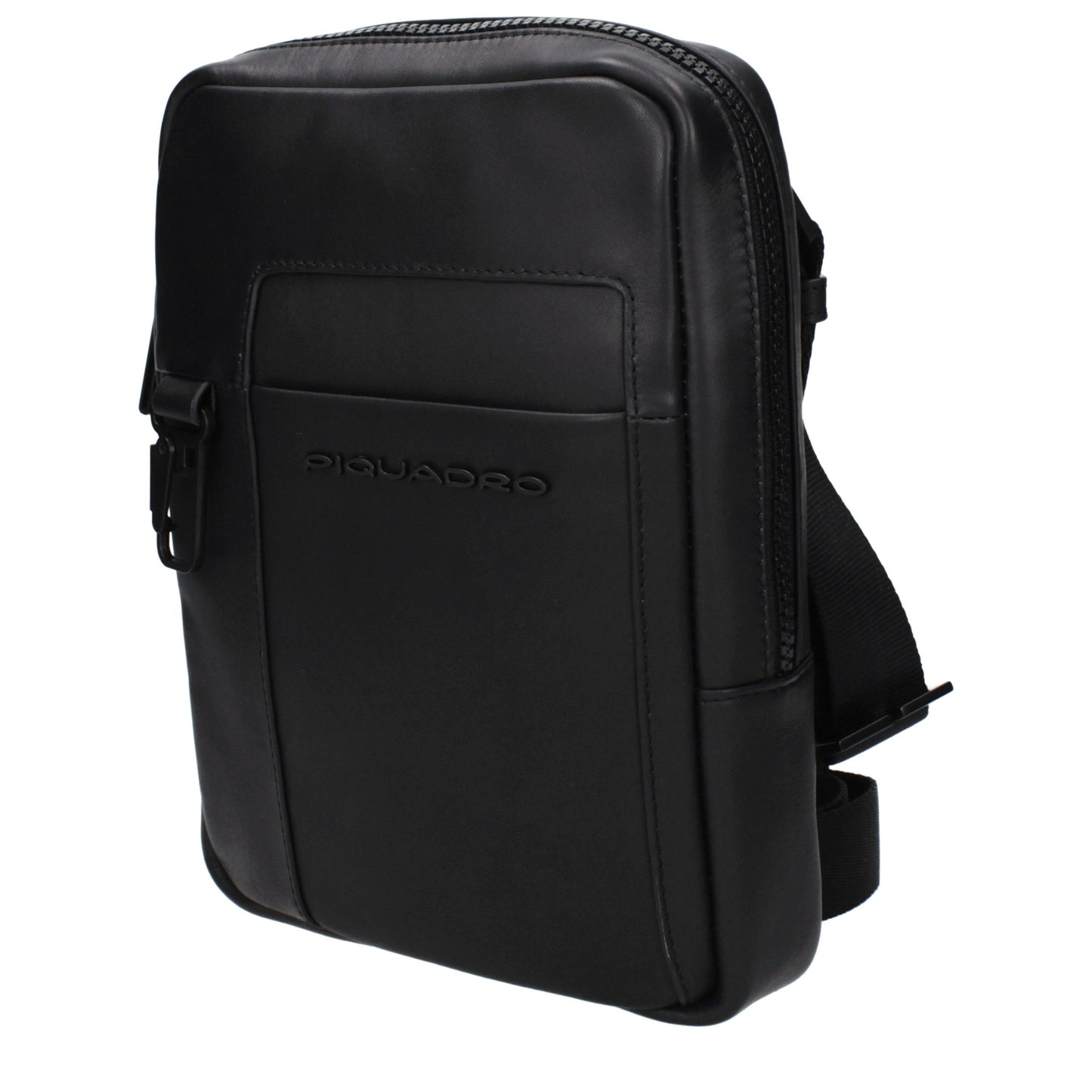 Piquadro zwarte leren crossbodytas