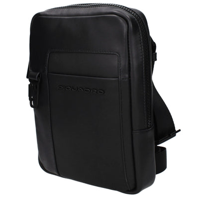 Piquadro zwarte leren crossbodytas