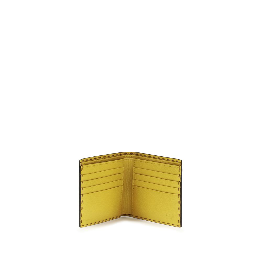 Portefeuille Fendi Bos Taurus en cuir de veau marron