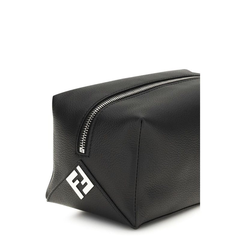 Fendi Sac de voyage en cuir de veau noir Bos Taurus