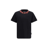 Palm Angels Black Cotton T-Shirt - Neck Logo Design