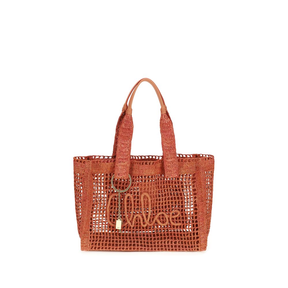 Chloé Multicolor Raffia Shoulder Bag - East-West Summer Style
