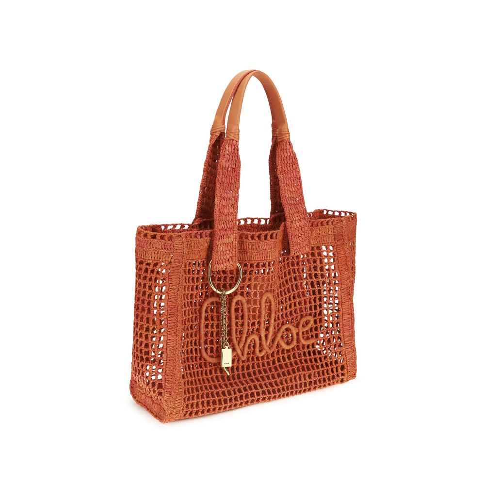 Chloé Multicolor Raffia Shoulder Bag - East-West Summer Style