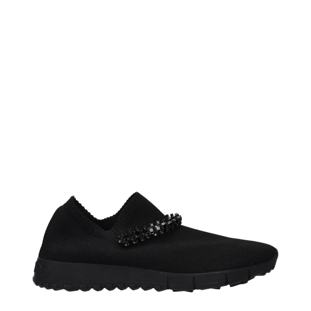 Jimmy Choo Black Fabric Slip-On Loafers for Women