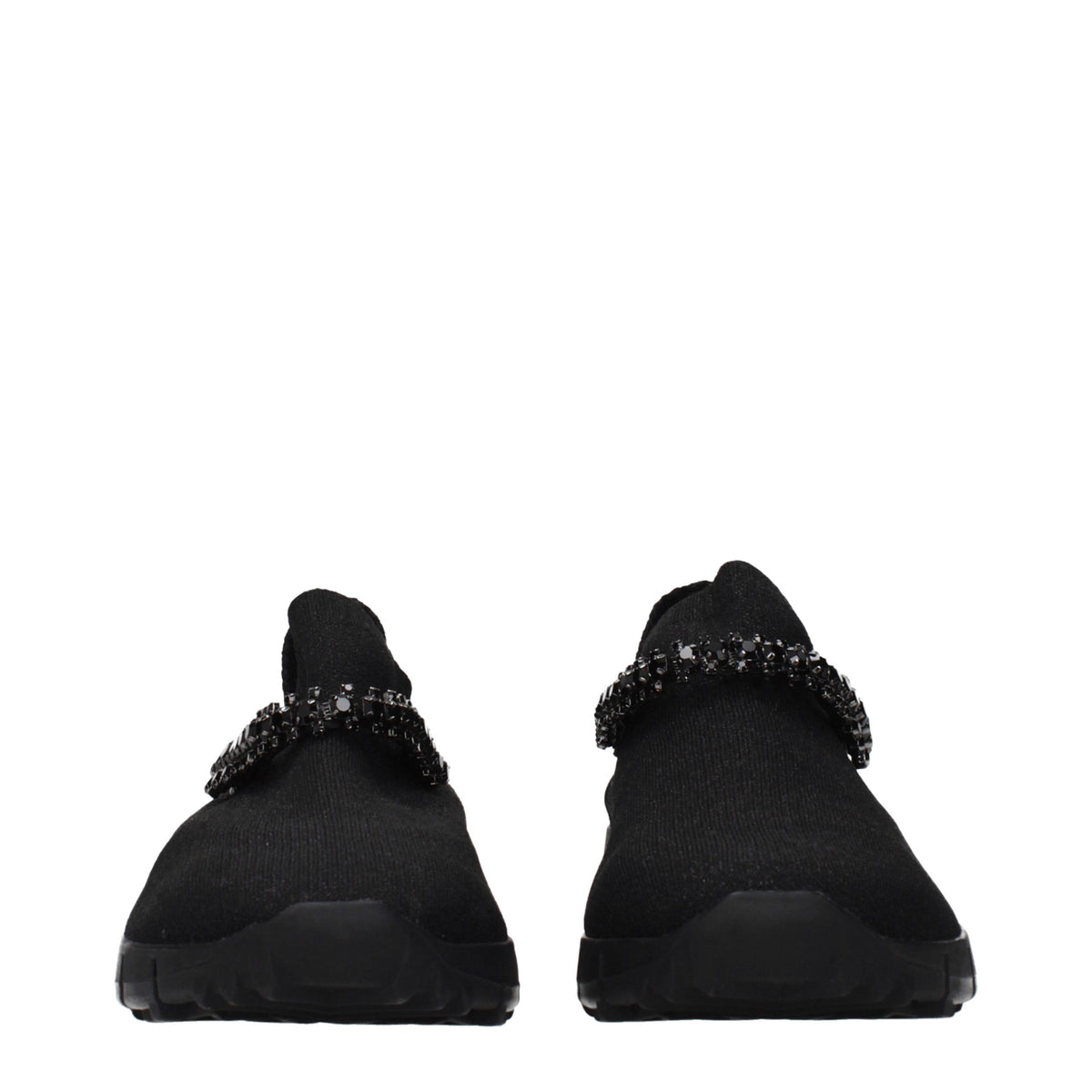 Jimmy Choo Black Fabric Slip-On Loafers for Women