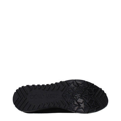 Jimmy Choo Black Fabric Slip-On Loafers