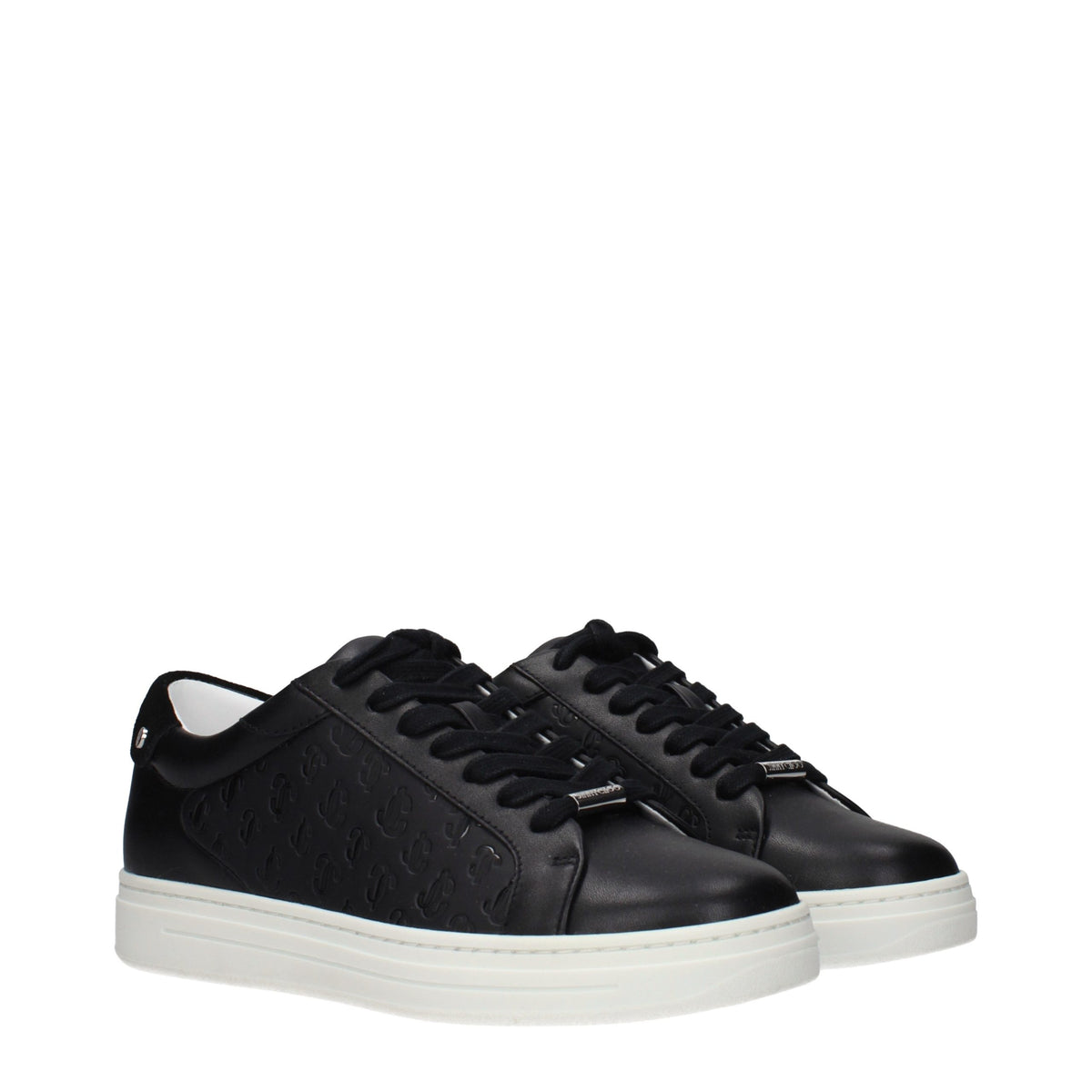 Jimmy Choo ROME Black Leather Low Top Sneakers for Women